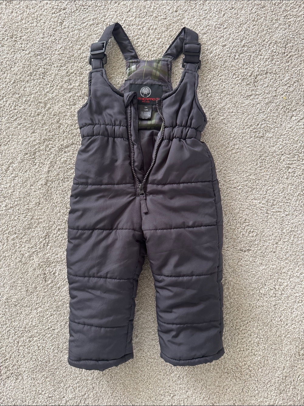 Weatherproof Kids Black Insulated Snow Overalls